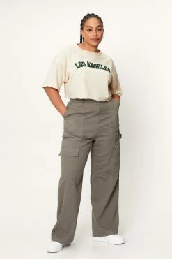 Plus Size Twill Utility Cargo Pants -Nasty Gal Sales Store Sales womens khaki plus size twill utility cargo pants 3