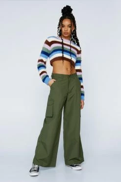 Super Wide Leg Nylon Cargo Pants -Nasty Gal Sales Store Sales womens khaki super wide leg nylon cargo pants 3