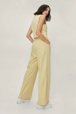 Fluid Twill Tailored Pants -Nasty Gal Sales Store Sales womens lemon fluid twill tailored pants 2