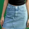High Waisted Denim Mini Skirt