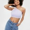 Aysymmetric Bow Tie Back Crop Top