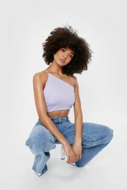 Aysymmetric Bow Tie Back Crop Top -Nasty Gal Sales Store Sales womens lilac aysymmetric bow tie back crop top 2