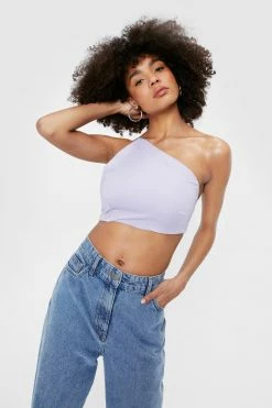 Aysymmetric Bow Tie Back Crop Top