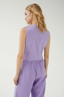 Cropped Tailored Single Breasted Vest 30 Cropped Tailored Single Breasted Vest -Nasty Gal Sales Store Sales womens lilac cropped tailored single breasted vest 2