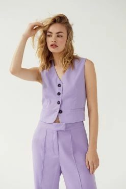 Cropped Tailored Single Breasted Vest 28 Cropped Tailored Single Breasted Vest -Nasty Gal Sales Store Sales womens lilac cropped tailored single breasted vest