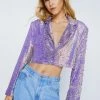 Premium Sequin Tailored Cropped Blazer