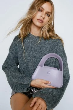 Structured Rectangle Chunky Handle Grab Bag -Nasty Gal Sales Store Sales womens lilac structured rectangle chunky handle grab bag 3