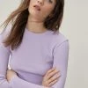 Waffle Crew Neck Long Sleeve Top