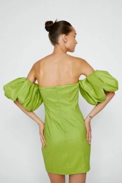 Bardot Taffeta Mini Dress 12 Bardot Taffeta Mini Dress -Nasty Gal Sales Store Sales womens lime bardot taffeta mini dress 2