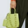 Faux Leather Chain Detail Bag