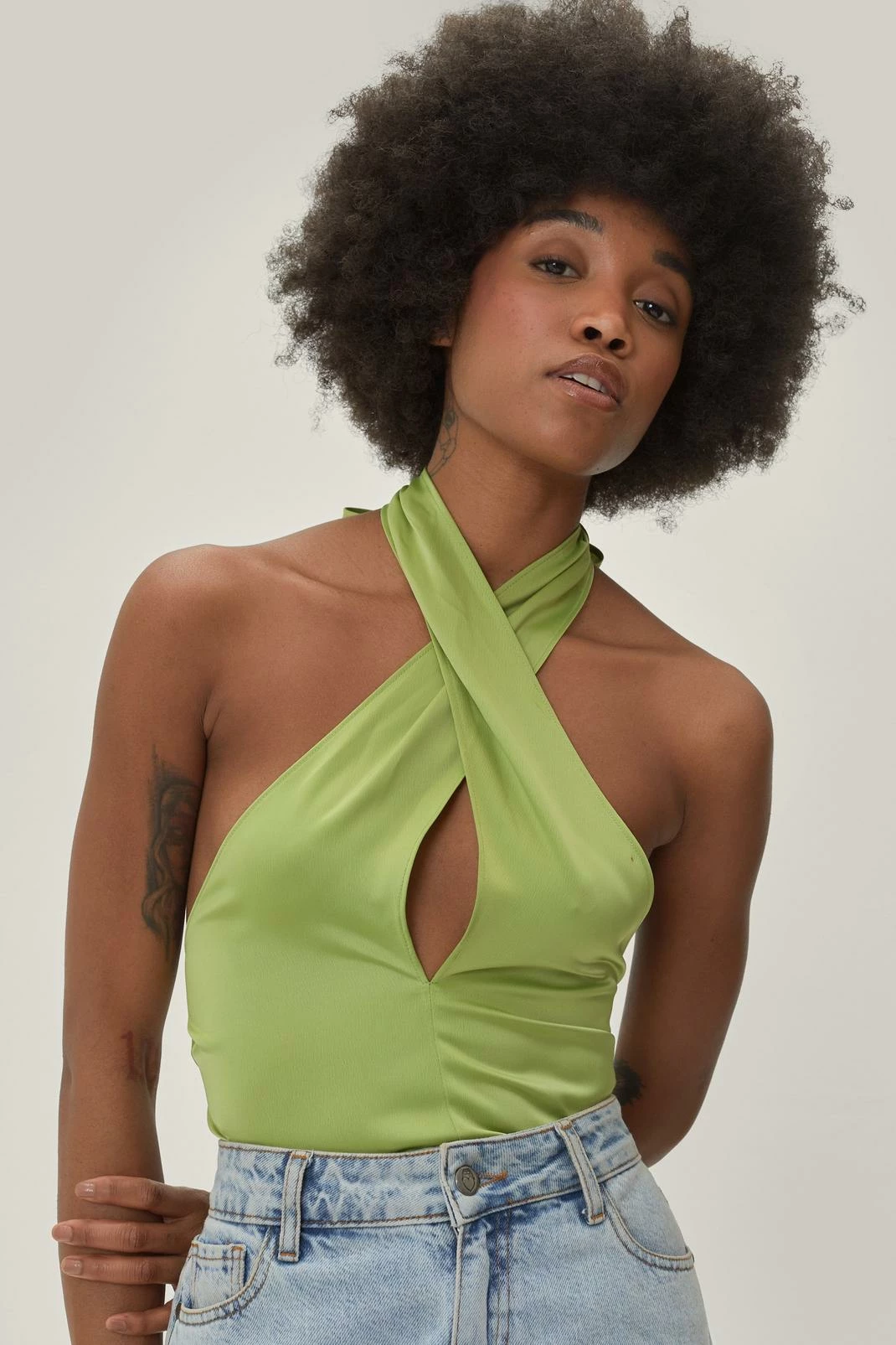 Petite Halterneck Satin Cami Top 2 Petite Halterneck Satin Cami Top - Image 2