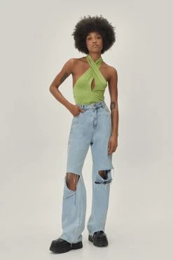 Petite Halterneck Satin Cami Top