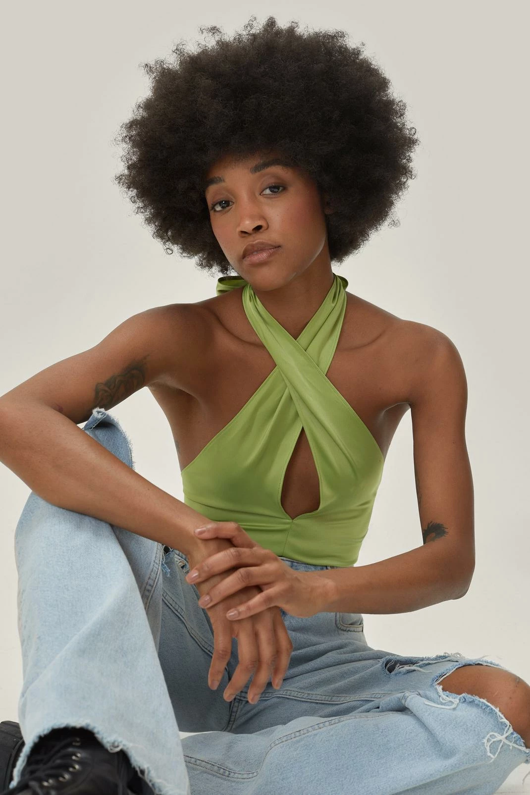 Petite Halterneck Satin Cami Top 4 Petite Halterneck Satin Cami Top - Image 4
