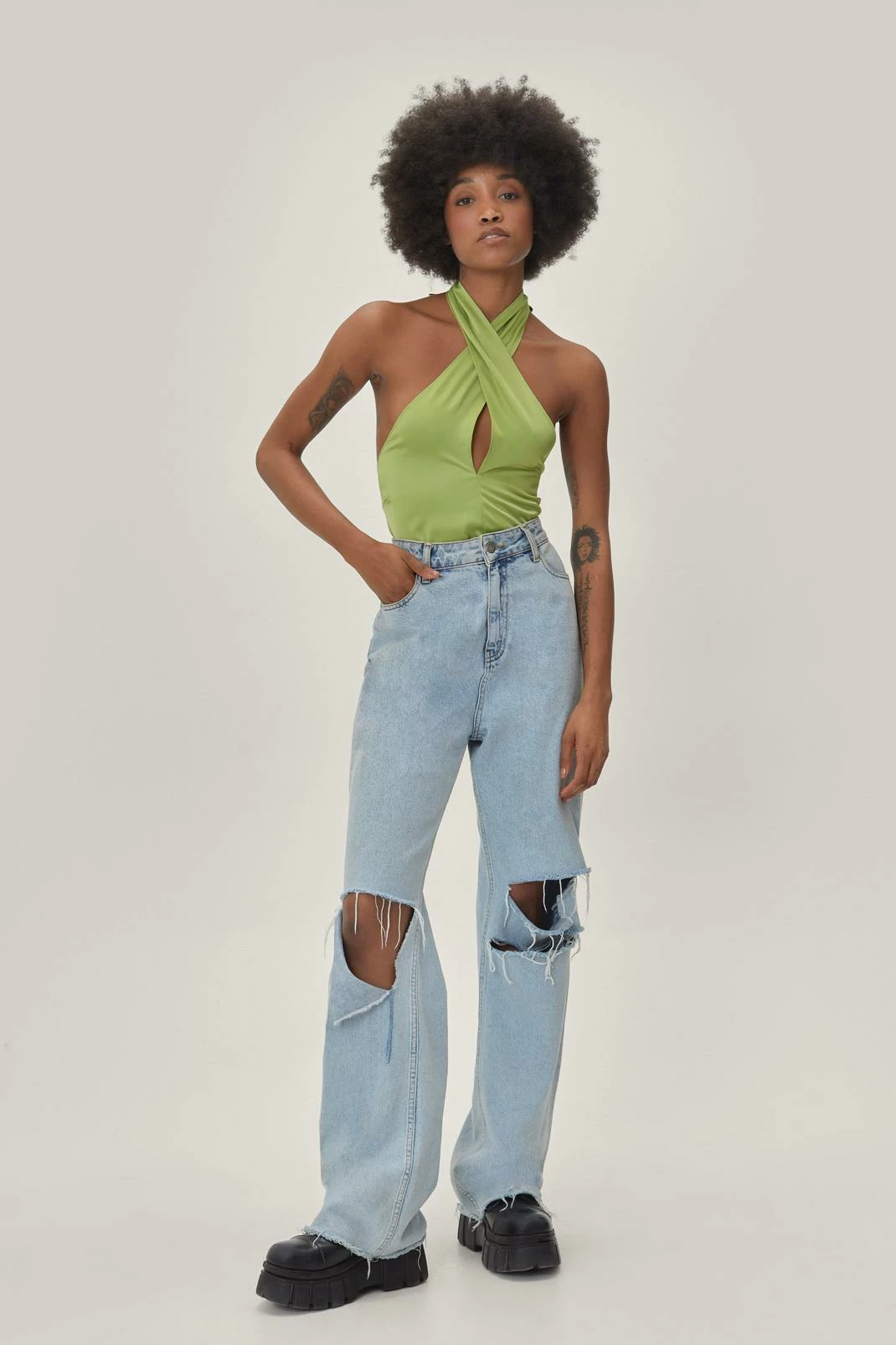 Petite Halterneck Satin Cami Top 1 Petite Halterneck Satin Cami Top