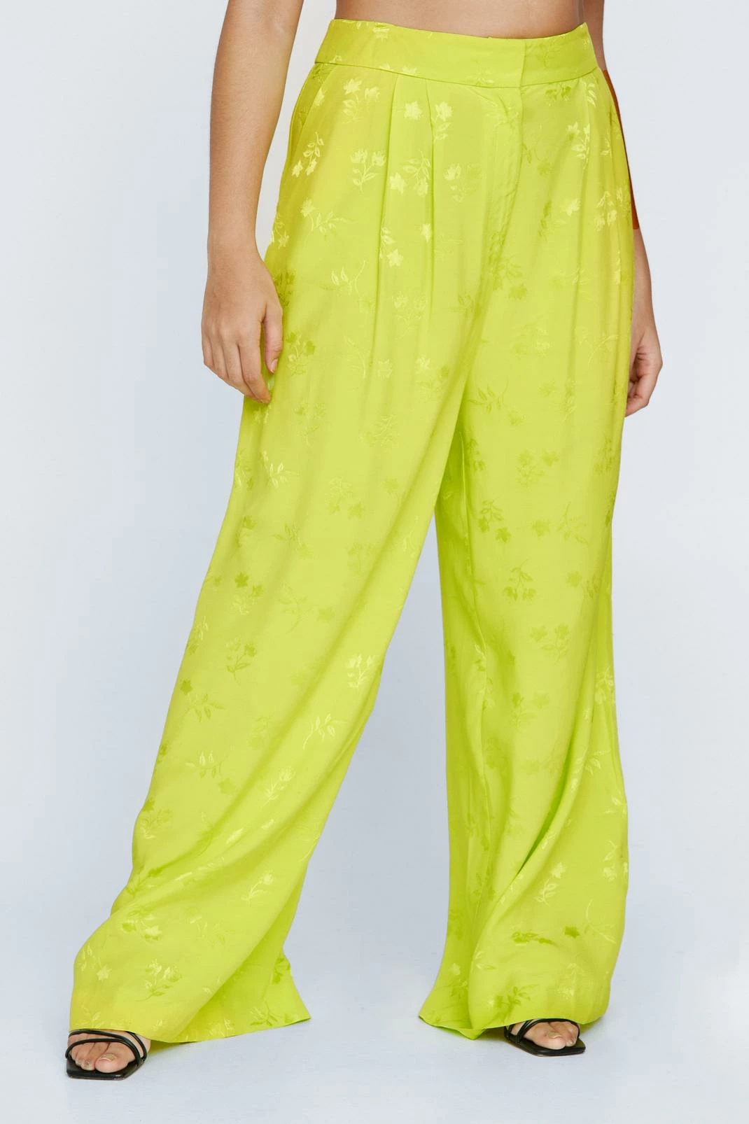 Plus Premium Satin Floral Wide Leg Trouser 5 Plus Premium Satin Floral Wide Leg Trouser - Image 5