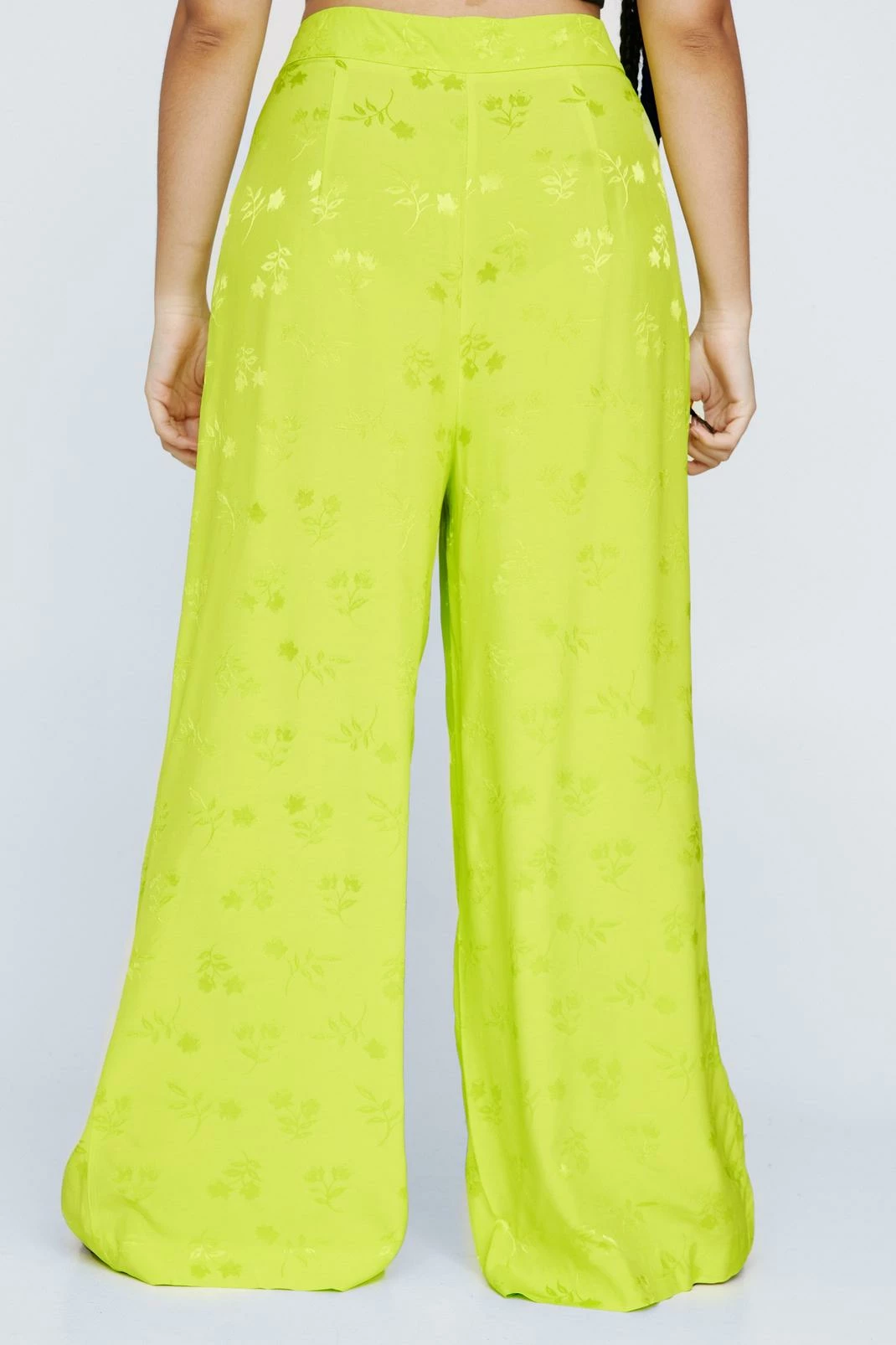 Plus Premium Satin Floral Wide Leg Trouser 6 Plus Premium Satin Floral Wide Leg Trouser - Image 6