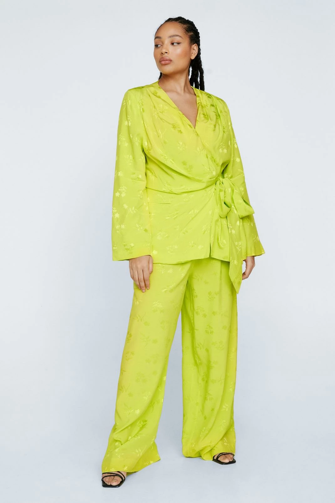Plus Premium Satin Floral Wide Leg Trouser 4 Plus Premium Satin Floral Wide Leg Trouser - Image 4