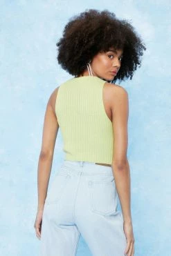 Ribbed Knit Halter Crop Top 6 Ribbed Knit Halter Crop Top -Nasty Gal Sales Store Sales womens lime ribbed knit halter crop top 2
