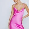 Petite Satin Cowl Mini Slip Dress