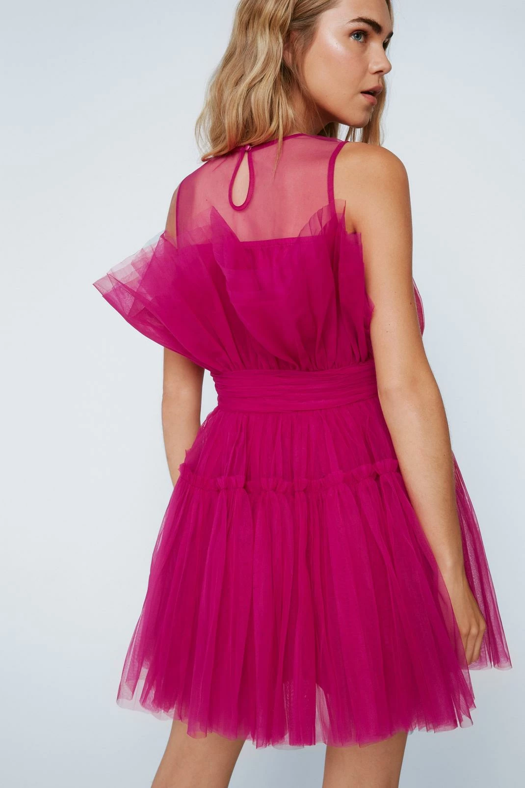 Tulle Gathered Volume Mini Dress 3 Tulle Gathered Volume Mini Dress - Image 3