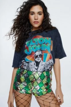 Premium Check Sequin Hot Pants -Nasty Gal Sales Store Sales womens metallic20green premium check sequin hot pants 3