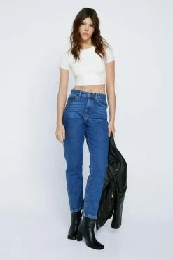 Organic Denim High Waisted Mom Jeans -Nasty Gal Sales Store Sales womens mid20blue organic denim high waisted mom jeans 3