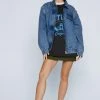 Petite 2 In 1 Detach Sleeve Denim Jacket