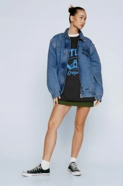 Petite 2 In 1 Detach Sleeve Denim Jacket