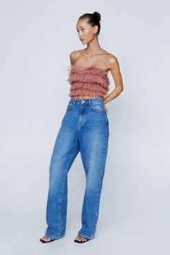 Tulle Layered Bandeau Top -Nasty Gal Sales Store Sales womens mink tulle layemink bandeau top