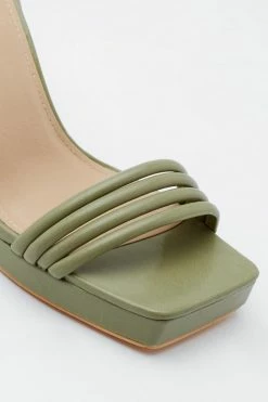 Faux Leather Skinny Padded Strap Platform Heels -Nasty Gal Sales Store Sales womens mint faux leather skinny padded strap platform heels 2