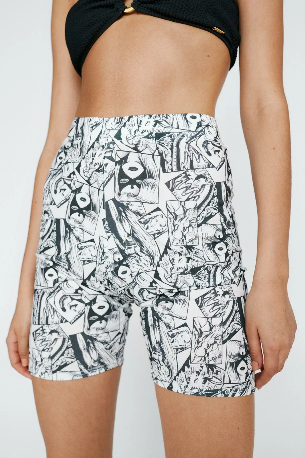 Cartoon Printed Biker Short 2 Cartoon Printed Biker Short - Image 2