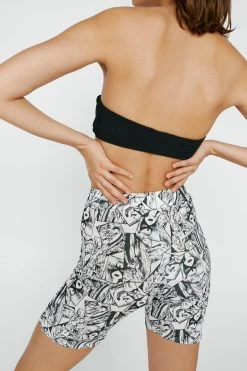 Cartoon Printed Biker Short 6 Cartoon Printed Biker Short -Nasty Gal Sales Store Sales womens mono cartoon printed biker short 2