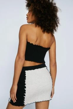 Exposed Seam Knitted Mini Skirt -Nasty Gal Sales Store Sales womens mono exposed seam knitted mini skirt 2