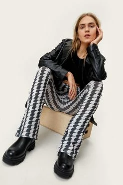 Geo Mesh Flared Pants -Nasty Gal Sales Store Sales womens mono geo mesh flared pants 3