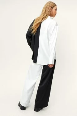 Hammered Satin Mono Spliced Wide Leg Pants 6 Hammered Satin Mono Spliced Wide Leg Pants -Nasty Gal Sales Store Sales womens mono hammered satin mono spliced wide leg pants 2
