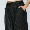 Plus Size Metallic Pinstripe Wide Leg Pants