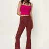 Abstract Check Print Mesh Flared Pants