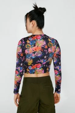 Cut Out Front Long Sleeve Top -Nasty Gal Sales Store Sales womens multi cut out front long sleeve top 2