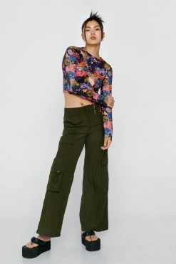 Cut Out Front Long Sleeve Top