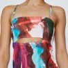 Cut Out Printed Midi Dress