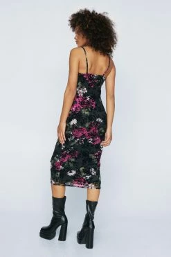 Flocked Mesh Cowl Neck Dress 9 Flocked Mesh Cowl Neck Dress -Nasty Gal Sales Store Sales womens multi flocked mesh cowl neck dress 6