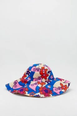 Alternative view of Heart Print Large Brim Bucket Hat