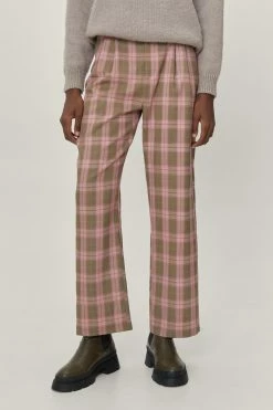 Alternative view of High Waisted Wide Leg Check Print Pants