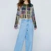 Multi Color Patchwork Beaded Jacket