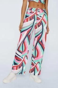 Petite Print Wide Leg Denim Jean -Nasty Gal Sales Store Sales womens multi petite print wide leg denim jean 1