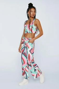 Petite Print Wide Leg Denim Jean -Nasty Gal Sales Store Sales womens multi petite print wide leg denim jean 3