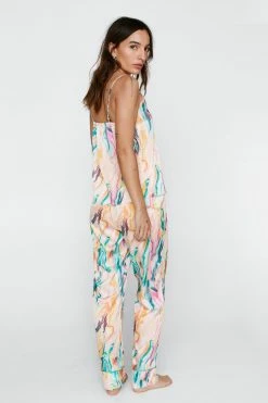 Alternative view of Petite Satin Marble Cami And Pants Pajama Set