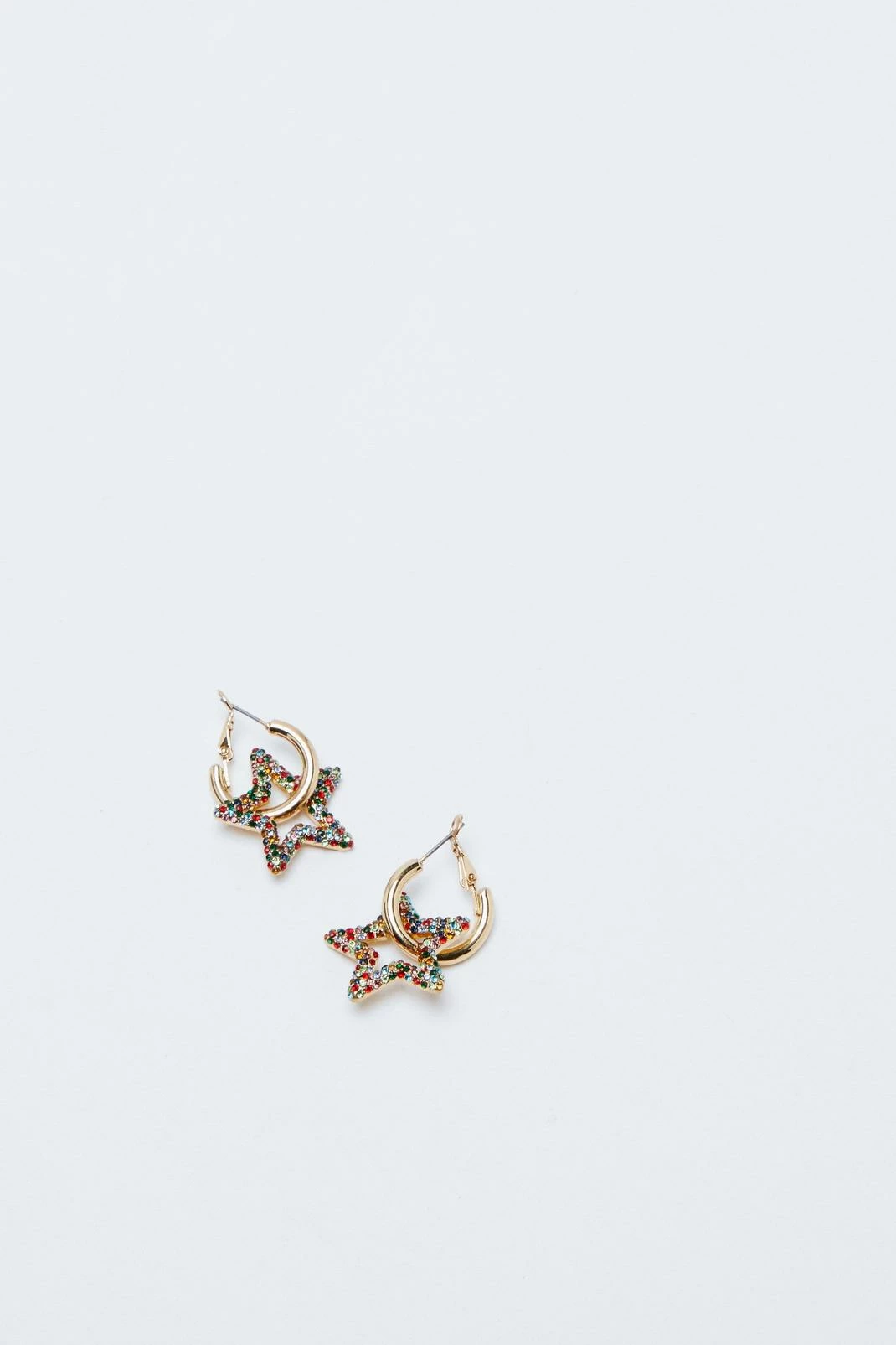 Recycled Gold Plated Metal Diamante Star Earrings 2 Recycled Gold Plated Metal Diamante Star Earrings - Image 2