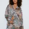 Recycled Satin Ombre Leopard Print Oversized Pj Short Set