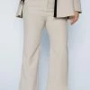 Plus Size Tailored Color Block Pants
